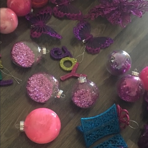 Pink and purple Christmas ornaments - Picture 3 of 6